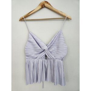 ASTR the Label Lilac Pleated Twist Front Crop Top | Size S